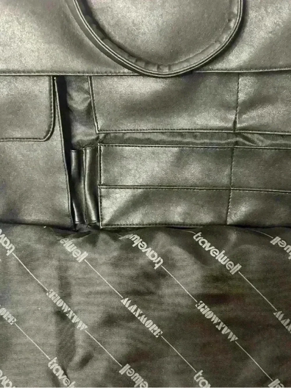 Travelwell Black Faux Leather Briefcase Laptop Bag Work Travel Bag